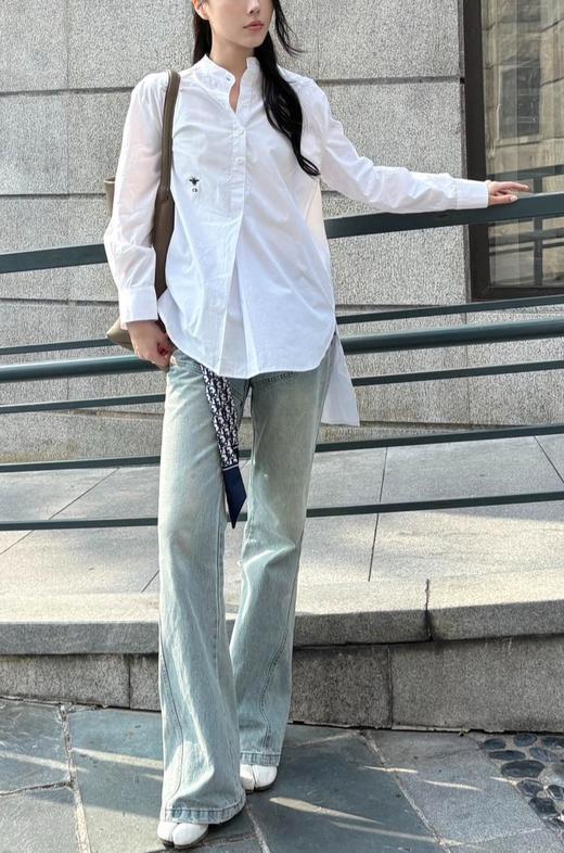 女款立领廓形长袖衬衫ba010 商品图3