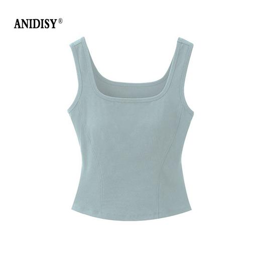 健康凉感带胸垫方领宽肩带吊带背心 商品图3