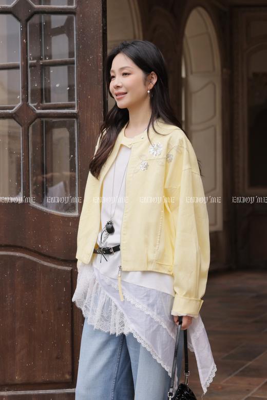 【门店同款】ENJOY夏季蕾丝拼接短袖T恤 170498340 商品图3