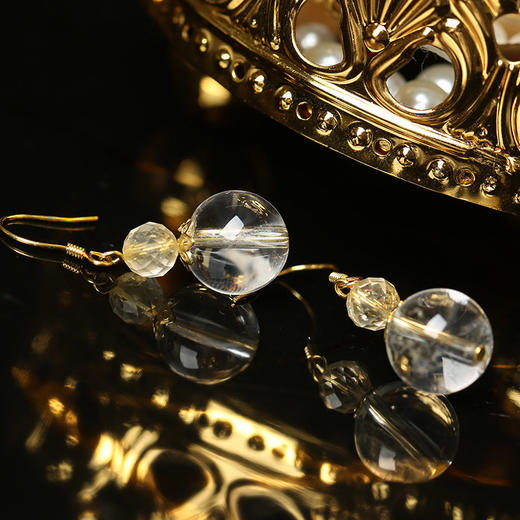 【祈愿吉品】白水晶耳饰耳环大耳圈清新高级感 商品图4