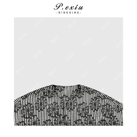 PanYiXiu/潘依绣【格间花影】天丝人丝立体刺绣高级感圆领衬衫 W-63827 商品图2