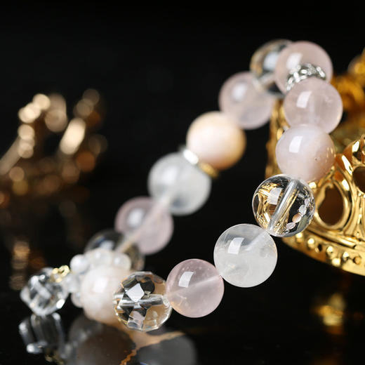 【祈愿吉品】「樱雪玛瑙」冰粉白幽灵樱花玛瑙手链 商品图4