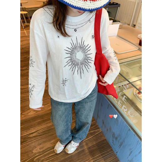 <曾小咸推荐>4.9现货秒杀 ！微信超特价！韩系印花罩衫t恤 日常129.99 立减70 秒杀59.99！！ 商品图2