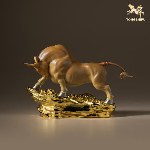 铜师傅《力耕千金》牛吉祥物客厅办公室 招财开业工艺品铜摆件 商品图4