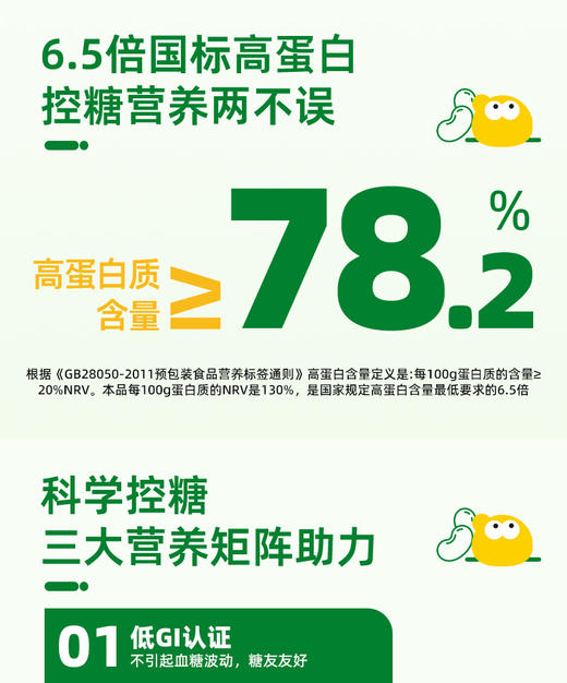 【酵母蛋白】低GI 酵母蛋白粉 慢蛋白营养成人3种蛋白500g 商品图2