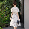 「自」全新升级【铂金会员247/天猫329/差价82】(10719)洛诗琳气质水墨印花连衣裙女2026夏季新款收腰荷叶袖中长裙 商品缩略图3