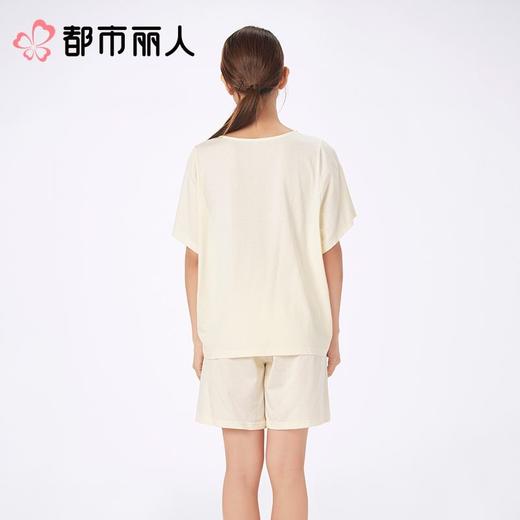 都市丽人睡衣女士睡衣薄家居服凉感无尘棉睡衣女士无尘棉短袖套装女装短袖短裤LHC2C6 商品图2