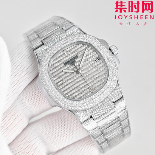 PDF百达翡丽 鹦鹉螺满天星5719系列 满钻鹦鹉螺 男士腕表 Nautilus 5719系列奢华满钻腕表 商品图0