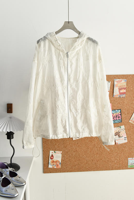 重工双面刺绣花蕾丝天丝防晒衫外罩 商品图8