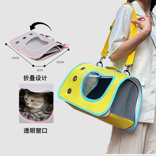 可折叠简约猫包手提单肩包猫咪用品外出便携大容量太空包猫咪背包 商品图0