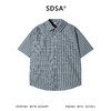 SDSA男装2026新款高贵轻奢韩系简约撞色格子短袖衬衫百搭宽松上衣 商品缩略图0
