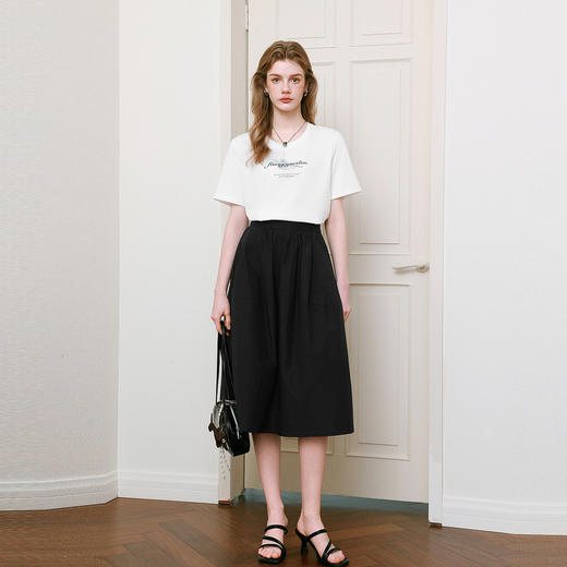 【商场同款】诗凡黎凉感印花T恤2025夏新款针织短袖上衣3G4100431 商品图1