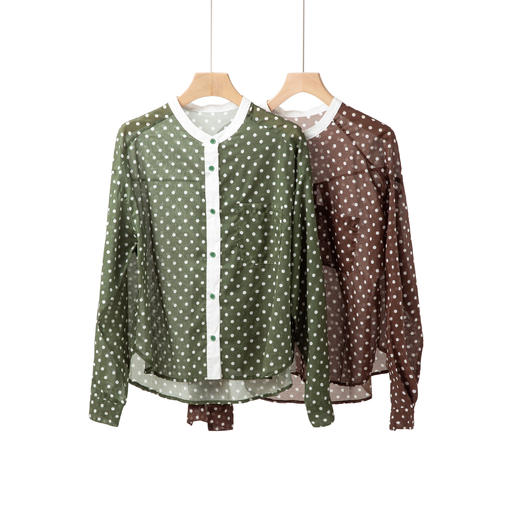 撞色波点衬衫 商品图1