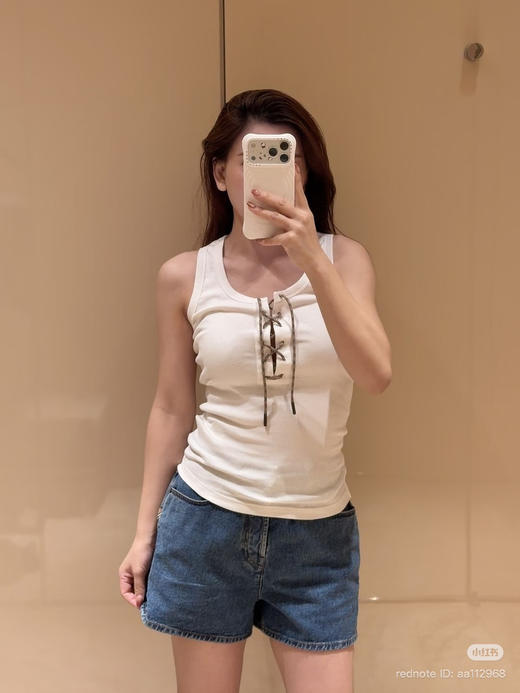 48-6 独家圆正 BBR设计感 西部风情 小浪漫 系带背心 我穿L完美😍 商品图6