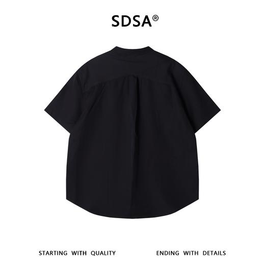 SDSA男装2026新款高贵轻奢立领单口袋短袖衬衫宽松休闲上衣 商品图4
