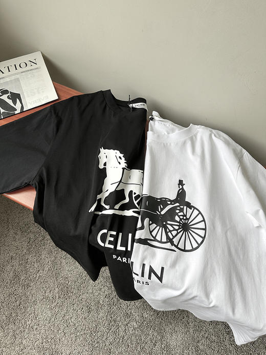 THS-限时 塞琳家 经典马车 logo印花 圆领短袖T恤2色 QH469 商品图4