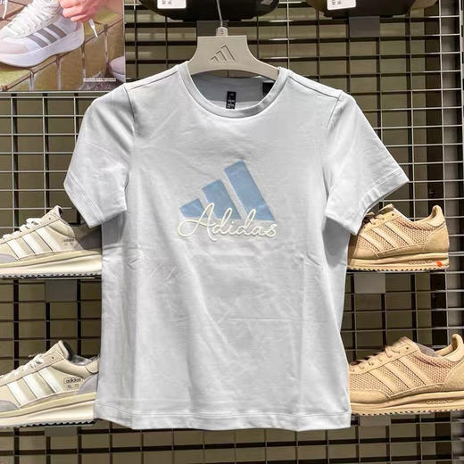 MJ| 阿迪达斯女短袖2025秋季新款印花LOGO休闲圆领透气运动T恤KF2678-A32 商品图0