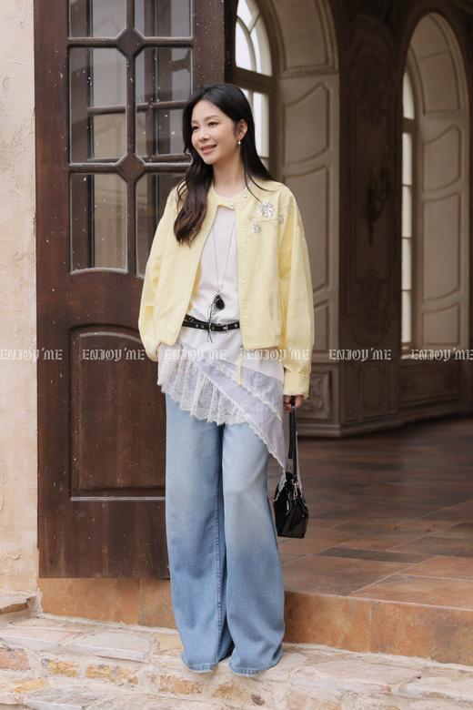 【门店同款】ENJOY夏季蕾丝拼接短袖T恤 170498340 商品图5