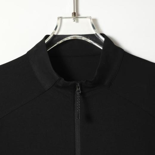 SDSA男装2026新款轻奢简约亲肤缝线半拉链立领短袖T恤百搭舒适 商品图1