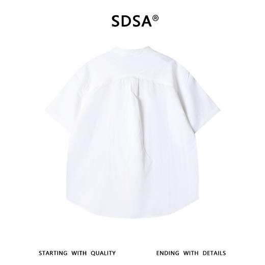 SDSA男装2026新款高贵轻奢立领单口袋短袖衬衫宽松休闲上衣 商品图4