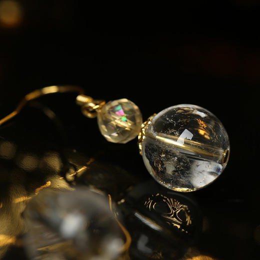 【祈愿吉品】白水晶耳饰耳环大耳圈清新高级感 商品图1