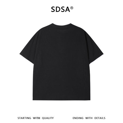 SDSA男装2026新款轻奢简约撞色拼接竖纹圆领短袖T恤百搭宽松上衣 商品图4