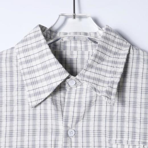 SDSA男装2026新款高贵轻奢格纹爱心刺绣长袖衬衫宽松翻领休闲上衣 商品图1