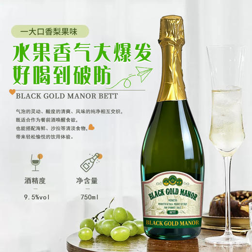 黑金庄 贝特白起泡葡萄酒 750ml/瓶 商品图1