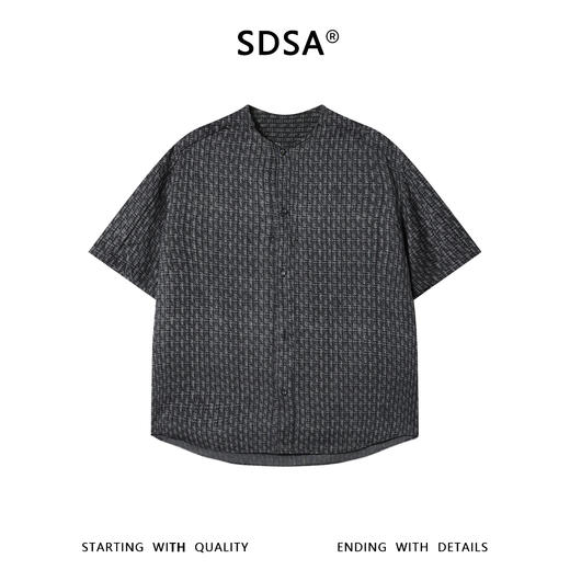 SDSA男装2026新款高贵轻奢新中式复古肌理暗纹短袖衬衫百搭时尚 商品图0