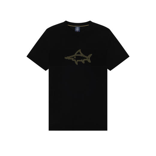 【抗起球】德鲨黑色短袖圆领T恤男2026夏新款舒适百搭上衣打底衫 商品图4