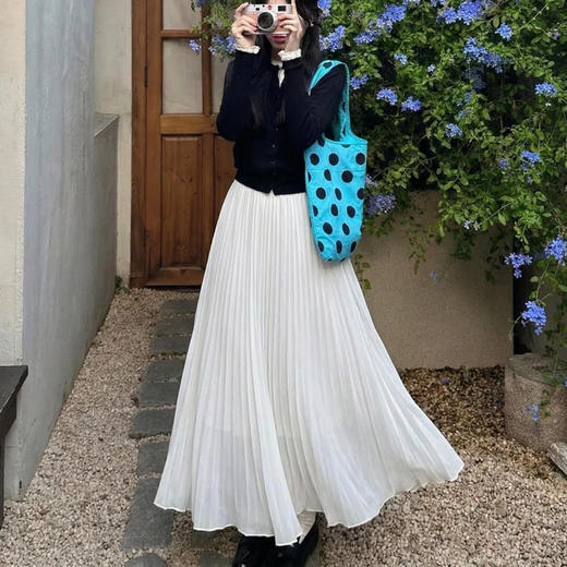 仙气飘逸 【QINGFAN法式垂坠感风琴裙】  奢感顺垂  藏肉显瘦 修饰身形MWX 商品图8