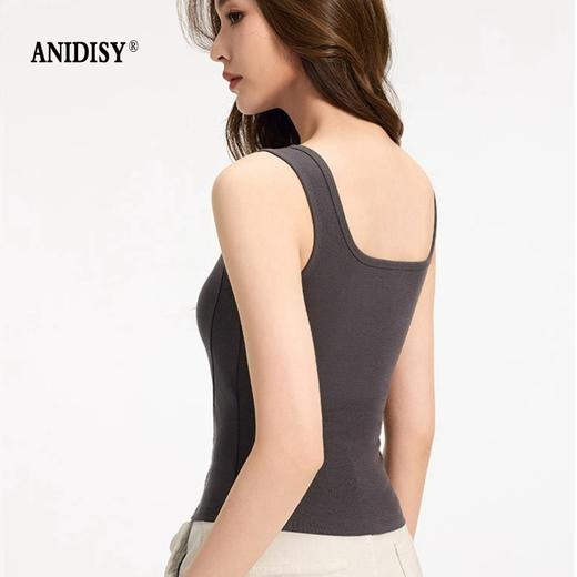 健康凉感带胸垫方领宽肩带吊带背心 商品图2