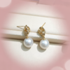 澳白光 11-12mm淡水珍珠镀金耳钉 几乎无瑕 贵气轻奢 [发：51] 商品缩略图2
