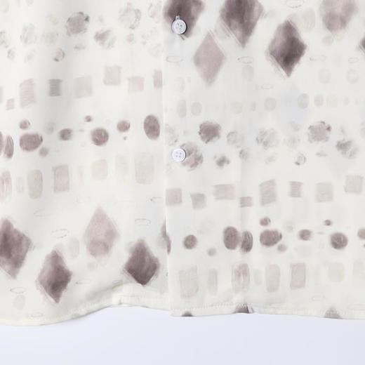 SDSA男装2026新款轻奢几何菱形满印古巴领短袖衬衫宽松复古上衣 商品图3