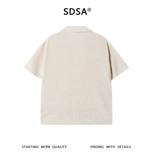 SDSA男装2026新款高贵轻奢慵懒风简约针织半拉链翻领短袖T恤百搭 商品图4