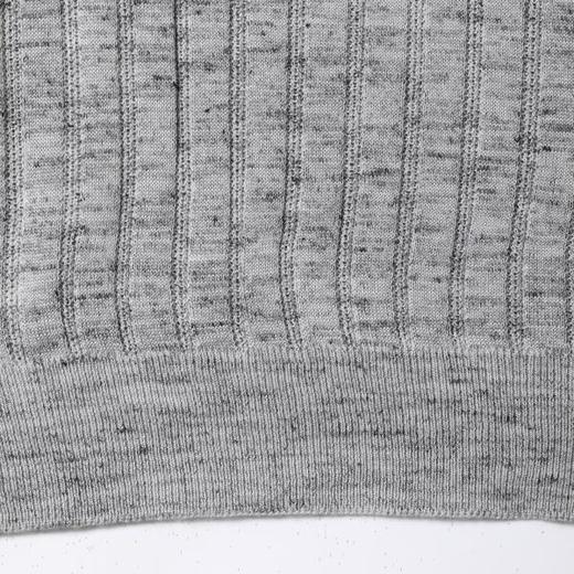 SDSA男装2026新款高贵轻奢慵懒风竖纹设计海鸥领短袖T恤百搭休闲 商品图3