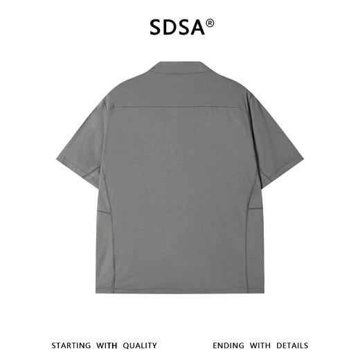 SDSA男装2026新款轻奢简约亲肤缝线半拉链立领短袖T恤百搭舒适 商品图4