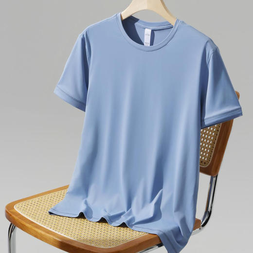 触感运动棉无感轻盈速干纯色圆领短袖上衣   HLS-GF81023# 商品图3