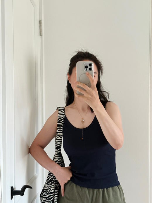 衣橱wan搭--穿出天鹅颈法式U领｜强捻螺纹背心【包邮+三天无理由退换】 商品图10