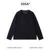 SDSA男装2026新款高贵轻奢半纽扣亨利领长袖T恤宽松圆领休闲上衣 商品缩略图0