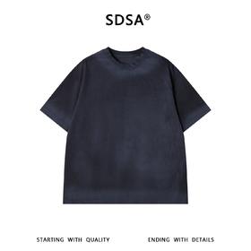 SDSA男装2026新款高贵轻奢拼图暗纹提花短袖T恤宽松圆领休闲上衣