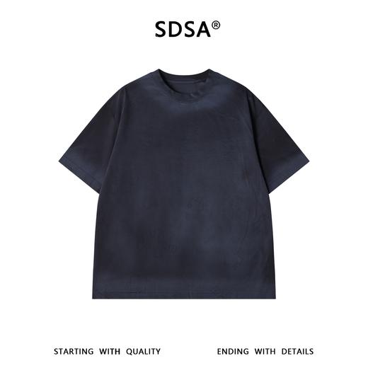 SDSA男装2026新款高贵轻奢拼图暗纹提花短袖T恤宽松圆领休闲上衣 商品图0