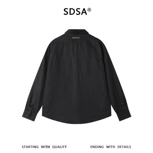 SDSA男装2026新款高贵轻奢时尚休闲纯色翻领长袖衬衫百搭宽松上衣 商品图4