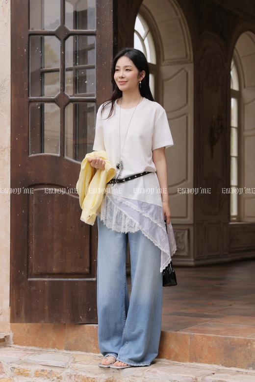 【门店同款】ENJOY夏季蕾丝拼接短袖T恤 170498340 商品图0