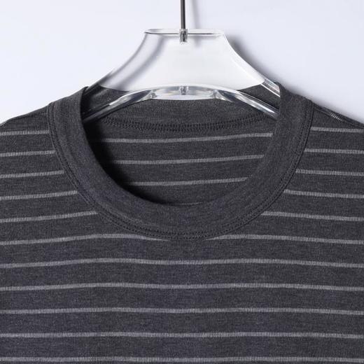 SDSA男装2026新款高贵轻奢细条纹短袖T恤宽松重磅圆领休闲上衣 商品图1