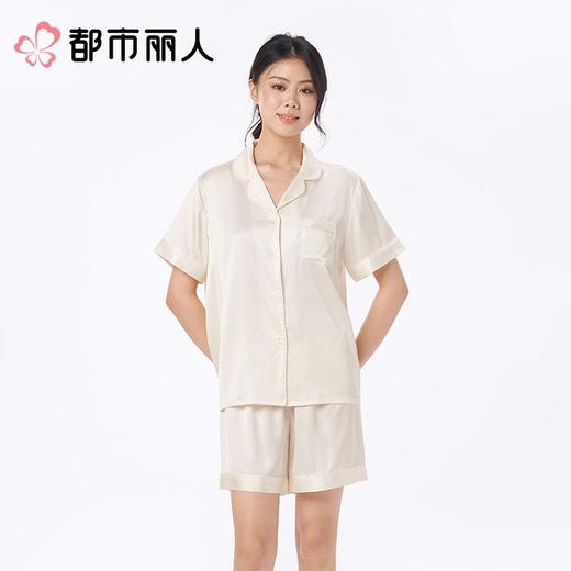 都市丽人睡衣女士睡衣薄家居服冰雪丝睡衣女士丝质短袖套装女装短袖短裤LHC0B2 商品图2