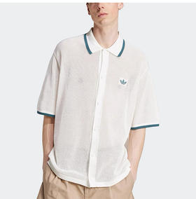 MJ| Adidas/阿迪达斯官方正品2025夏季三叶草男士针织翻领短袖KC3526-A50