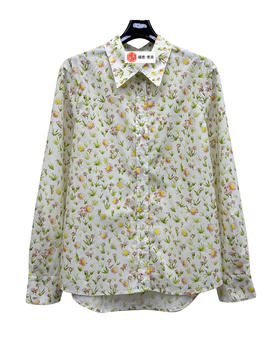 女款印花长袖衬衫ba010