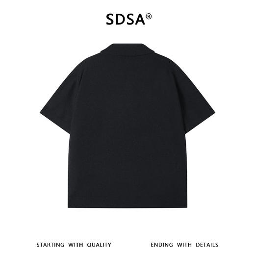 SDSA男装2026新款高贵轻奢老钱风纯色肌理海鸥领短袖T恤百搭时尚 商品图1