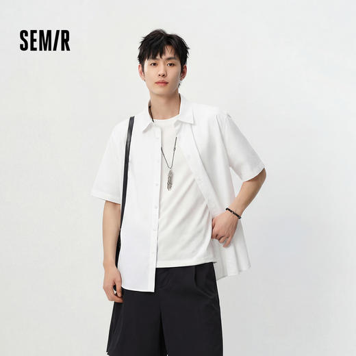 商场同款|森马短袖衬衫男夏季经典纯棉翻领上衣2026新款日常通勤 商品图1